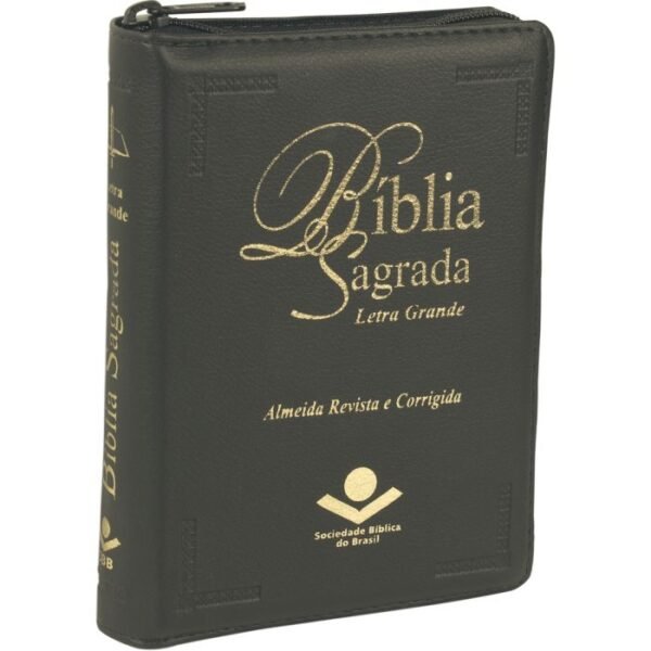 BIBLIA LETRA GRANDE  -  COM ZIPER PRETA  -  ARC044TIZLG -   (MENOR)  - COD 1047