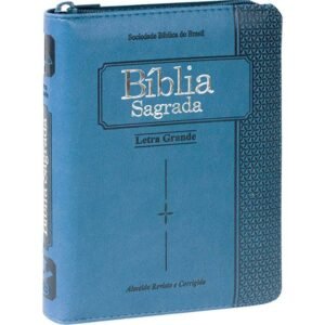 Bíblia Letra Grande  -  Com Zíper    Azul New  -  ARC045TIZLG  -   (MENOR)  - COD 1042