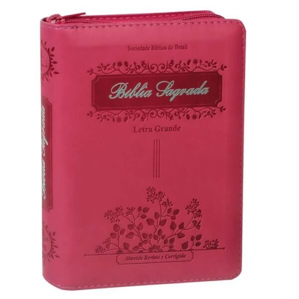 Bíblia Letra Grande  -  Com Zíper  Pink New