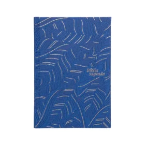 Bíblia Letra Grande NVI  - Slim  Capa Couro Soft Azul Sobre Capa Dura Abstrata
