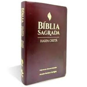 Bíblia Letra Grande com Harpa Cristã Capa Luxo Marrom