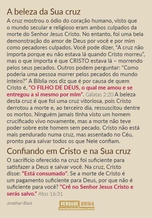 Pacote de Folhetos - A CRUZ DE CRISTO - Imagem 3
