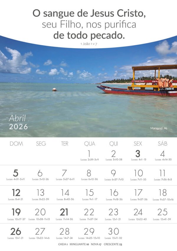 Calendários de Parede - Lugares Turísticos - 2026