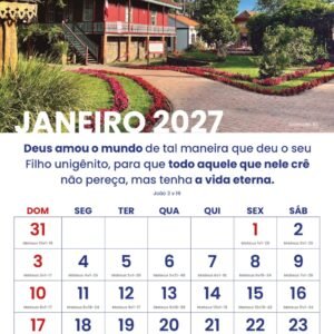 CALENDÁRIO DE PAREDE 2027  - VERSÍCULOS BÍBLICOS E PAISAGENS BRASILEIRAS - [12 PAGINAS]